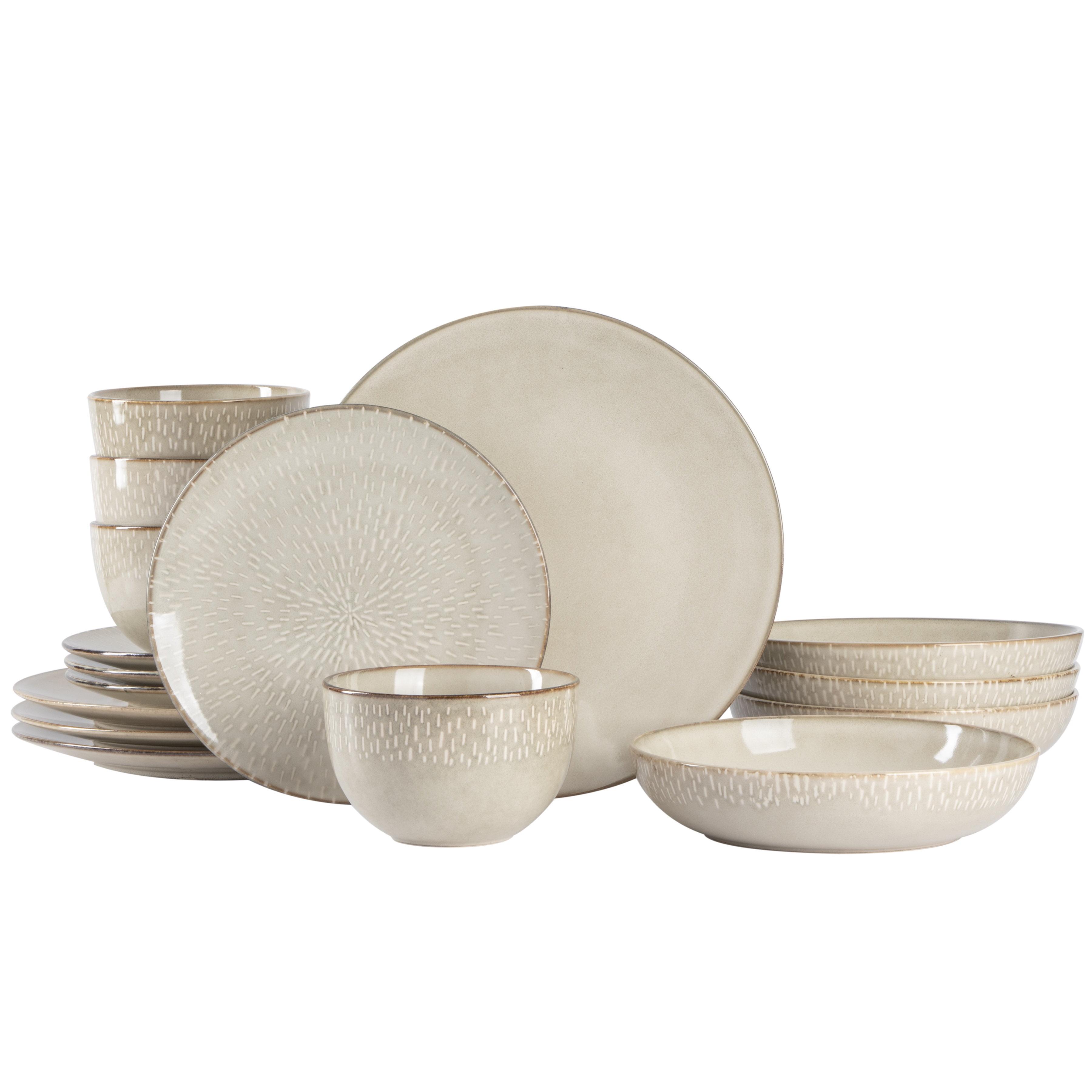 16 Piece Stoneware Dinnerware Set - Service for 4