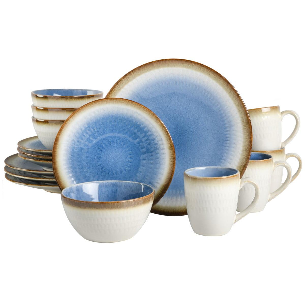 Moonstruck White 16-Piece Ceramic Dinnerware Set for 4