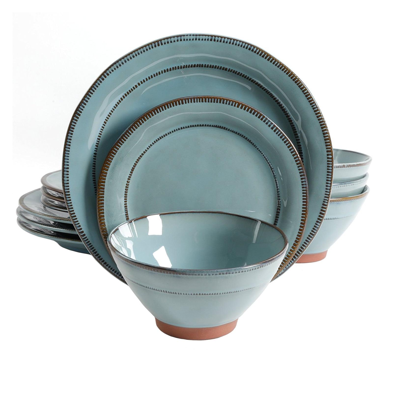 ECLANK 12 Piece Stoneware Dinnerware Set - Service for 4
