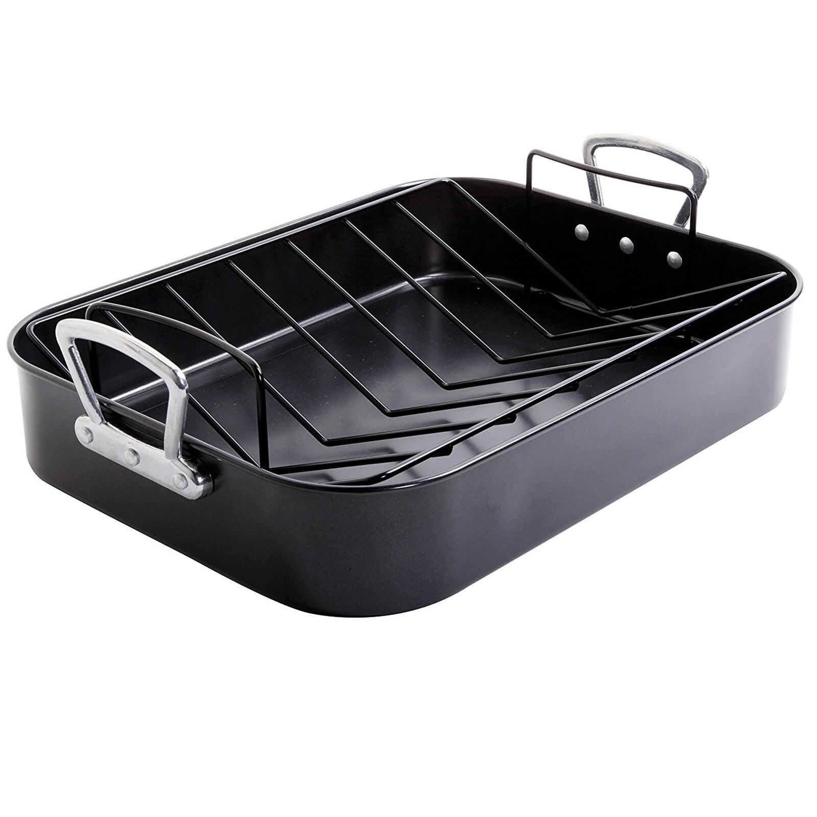 Gibson Home French Roaster 2 Piece Carbon Steel Turkey Chicken w/ Roast Rack