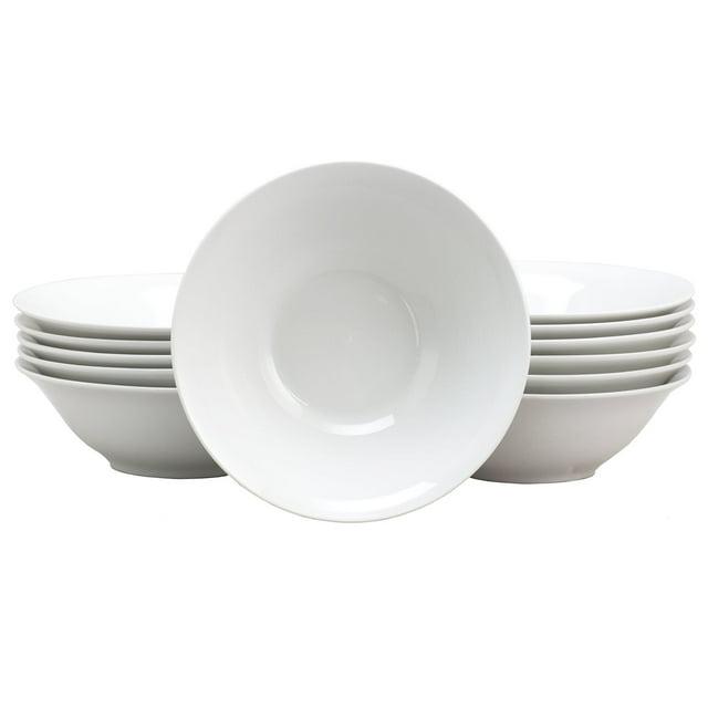 Gibson Home 7 Inch Fine Ceramic Bowls 12 Piece Set in Pearl