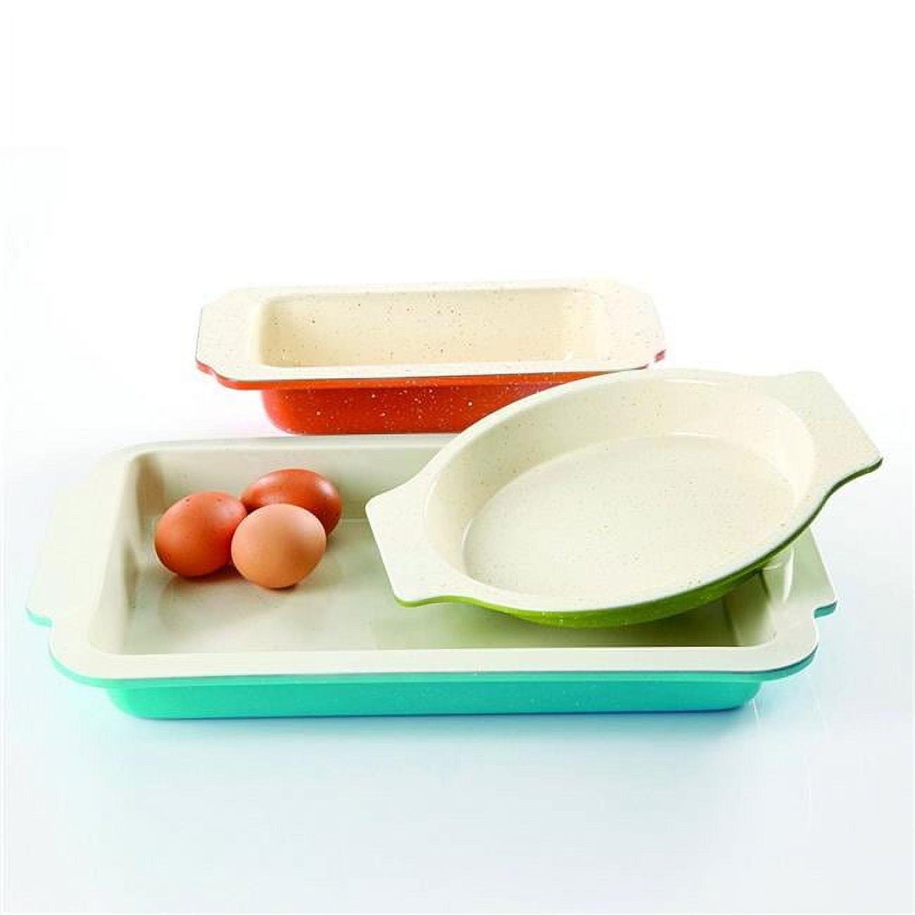 Vibrant Ceramic Non-Stick 3-Piece Bakeware Set