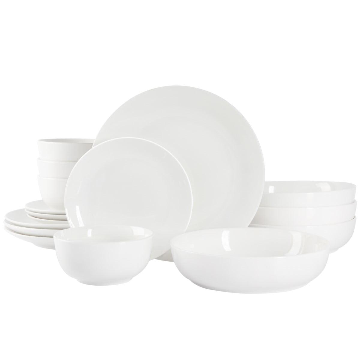 16pc Ceramic Gracious Dining Dinnerware Set White - Gibson Home