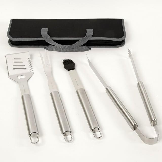 Gibson Home Gibson Home Barbecue Basics 5 Piece Stainless Steel BBQ Tool Set with Wood Handles