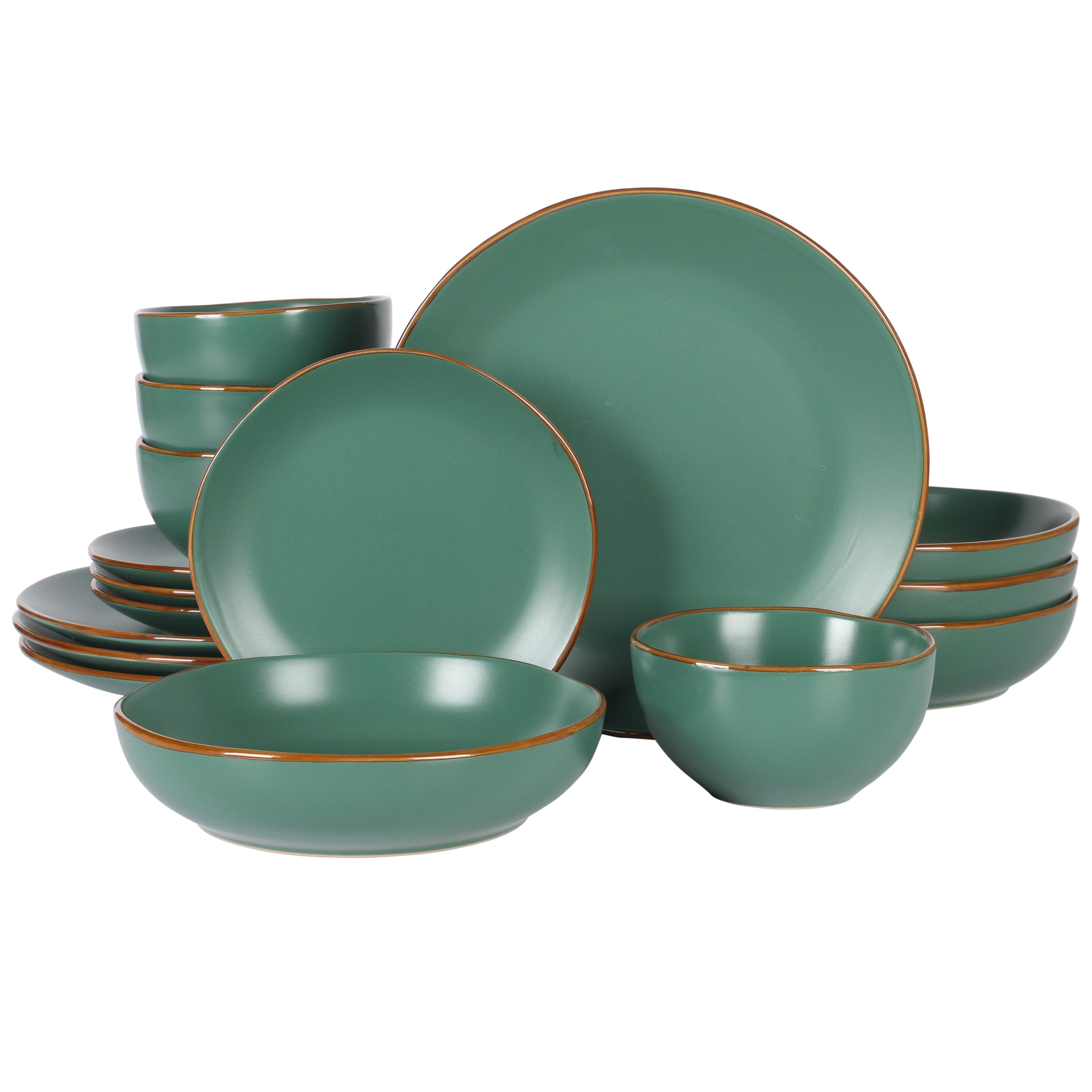 Gibson Home Gibson Home Hazeltine 16 Piece Plates and Bowls Dishes Stoneware Dinnerware Set