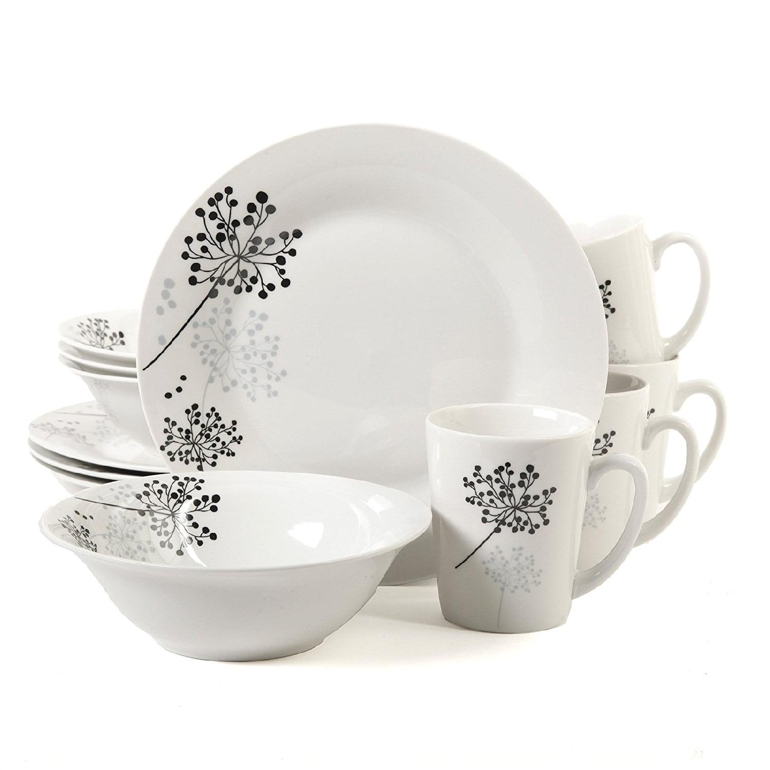 Netherwood Floral Porcelain 12-Piece Dinnerware Set