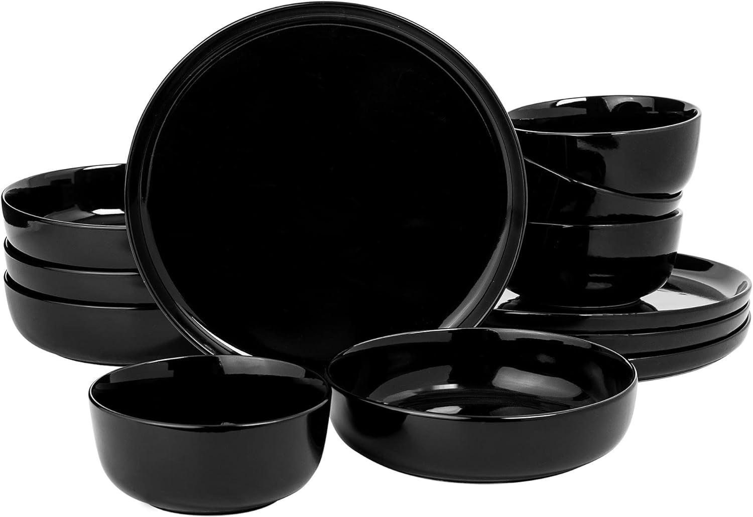 Gibson Home Oslo 12-Piece Porcelain Double Bowl Dinnerware Set