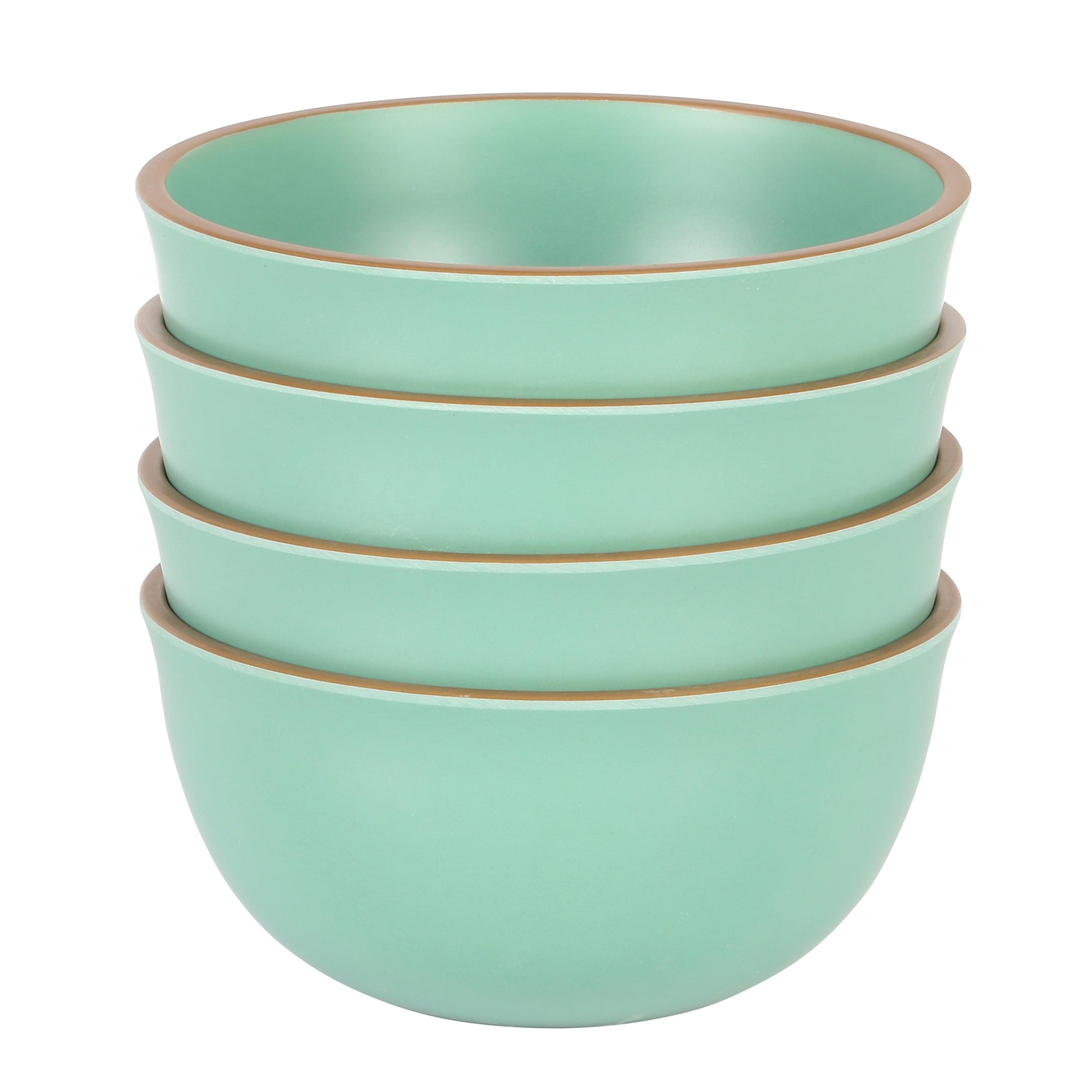 Matte Green Melamine 6.1 Inch Cereal Bowl Set, 4 Piece