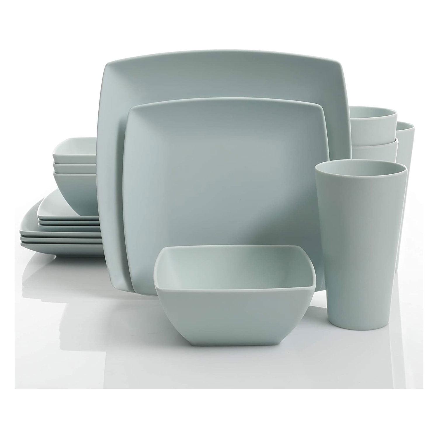 16 Piece Melamine Dinnerware Set, Service for 4