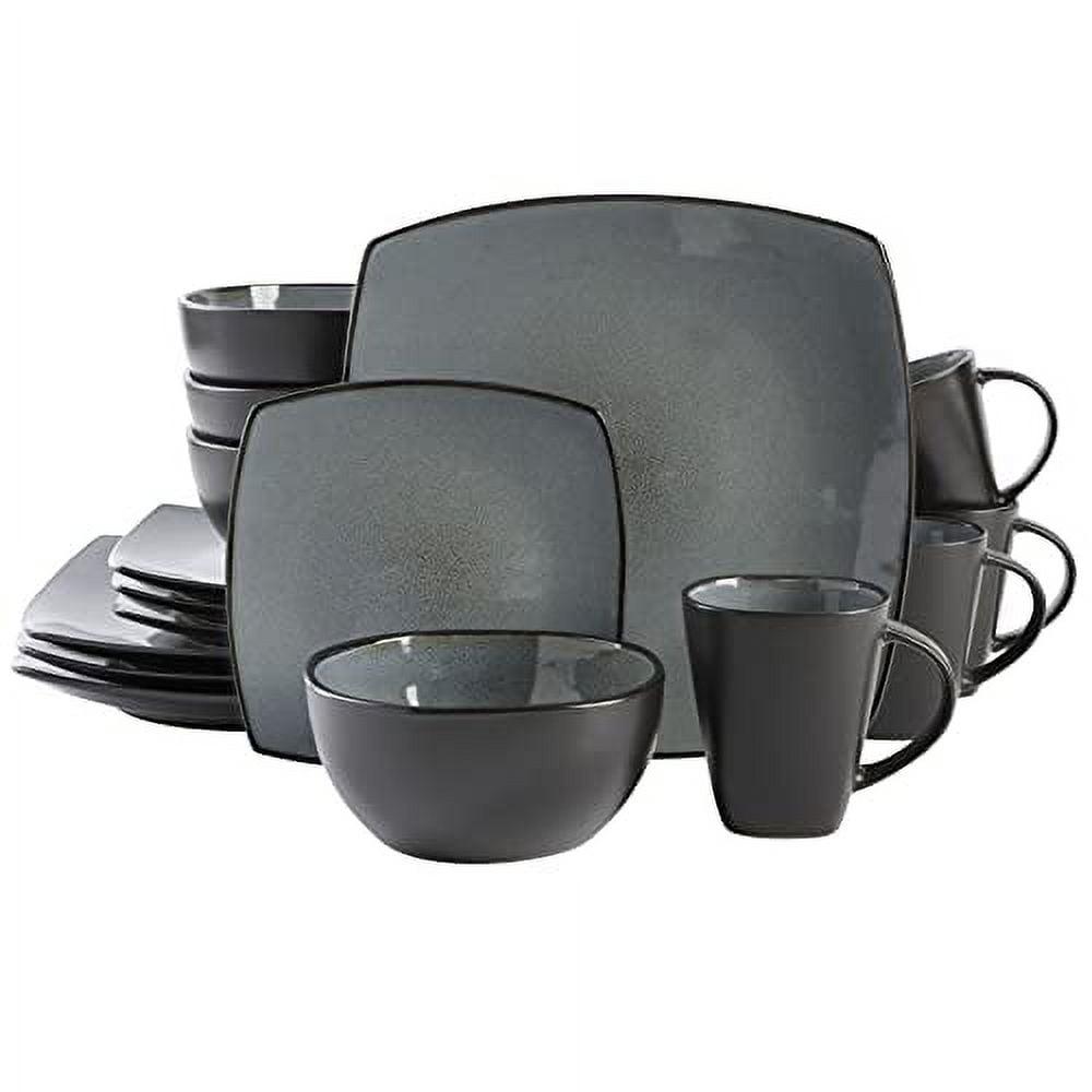 16pc Stoneware Soho Lounge Square Dinnerware Set - Gibson Soho Lounge