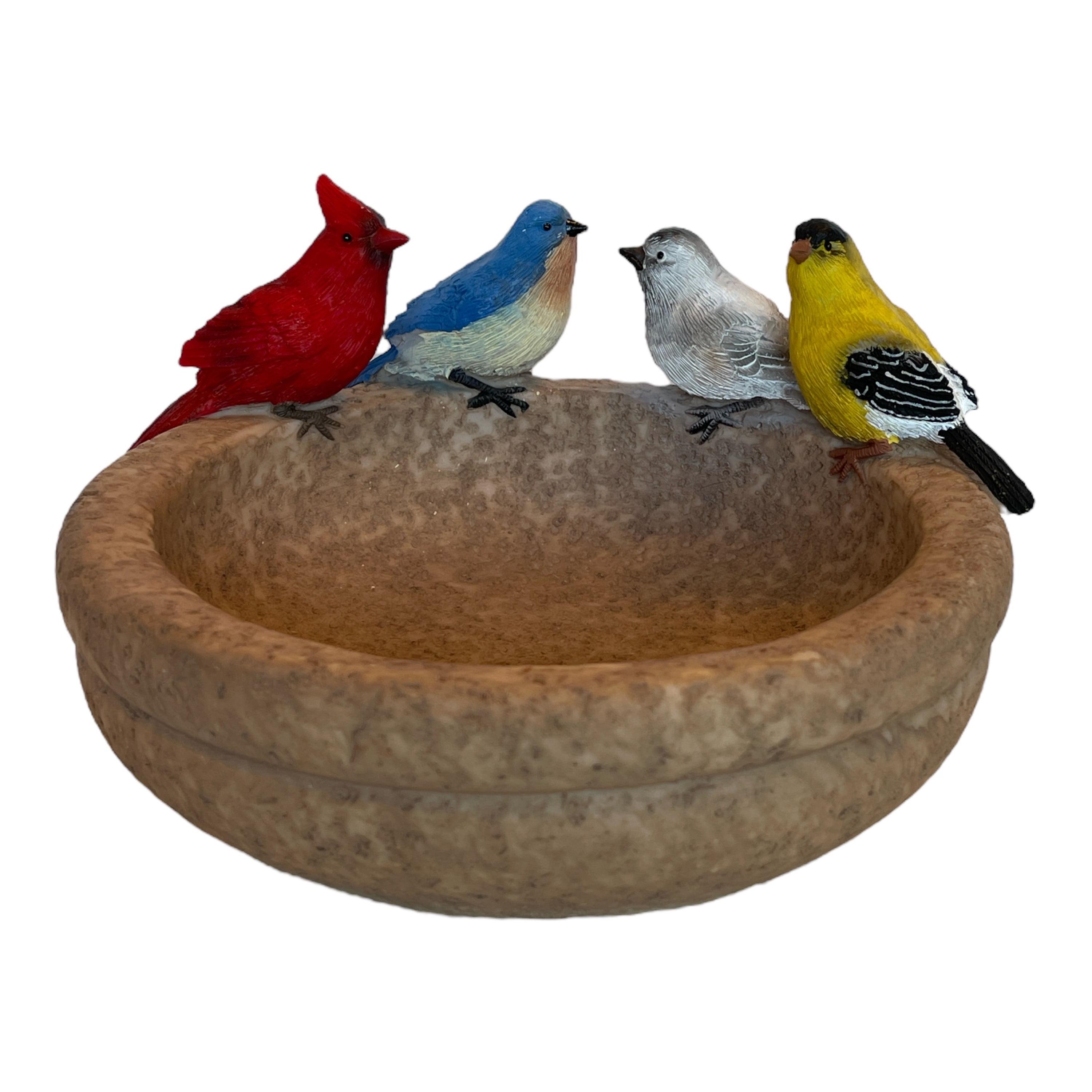 Backyard Birds Resin Platform Bird Bath and Feeder