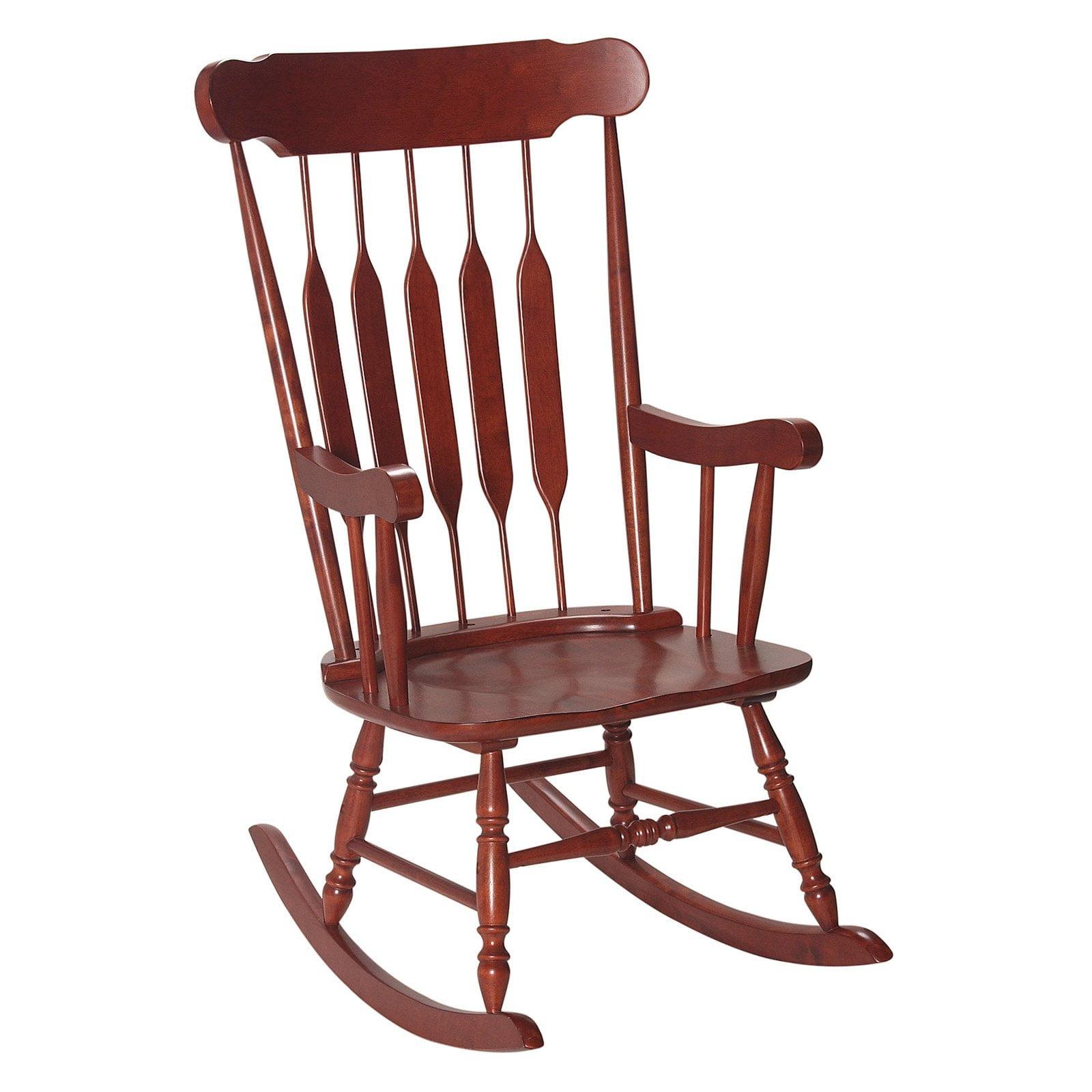 Classic Cherry Wooden Rocking Chair with Vintage Comfort Design