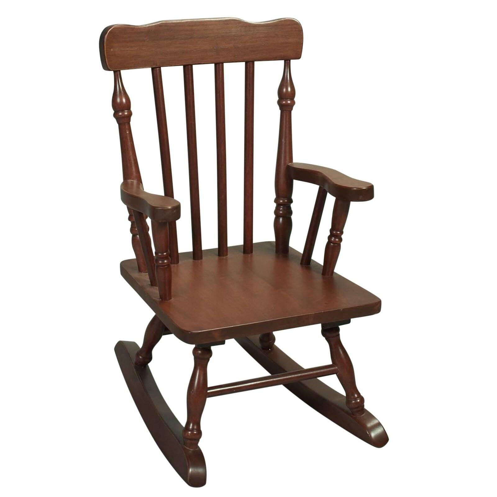 Antique Natural Wood Child's Spindle Rocking Chair