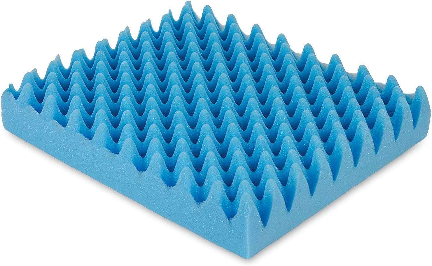 Blue Convoluted Foam Wheelchair Cushion Pad, 16" x 18"