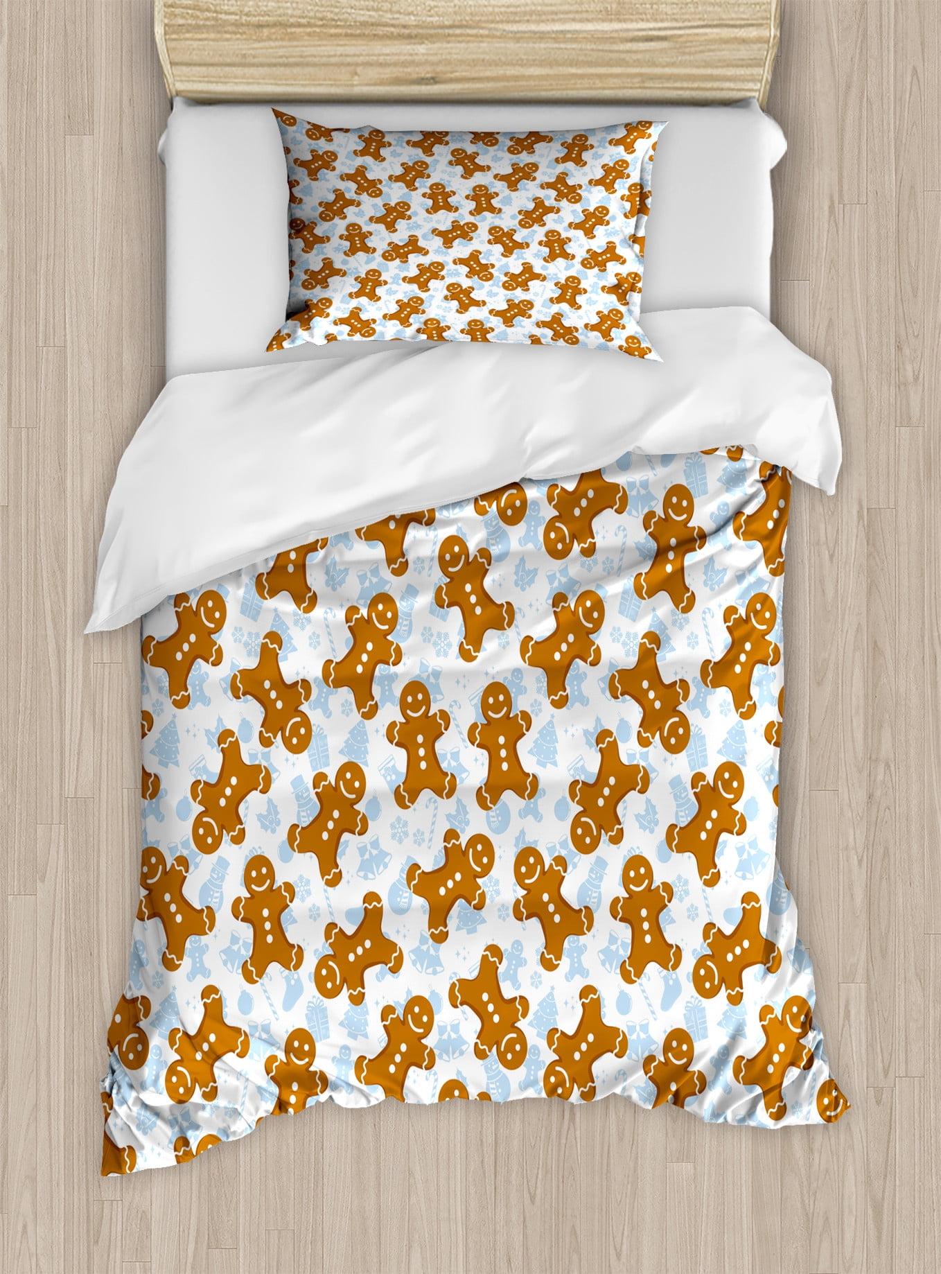 Ambesonne Gingerbread Man Modern & Contemporary Abstract Duvet Cover Set