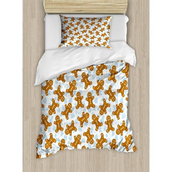 Ambesonne Gingerbread Man Modern & Contemporary Abstract Duvet Cover Set