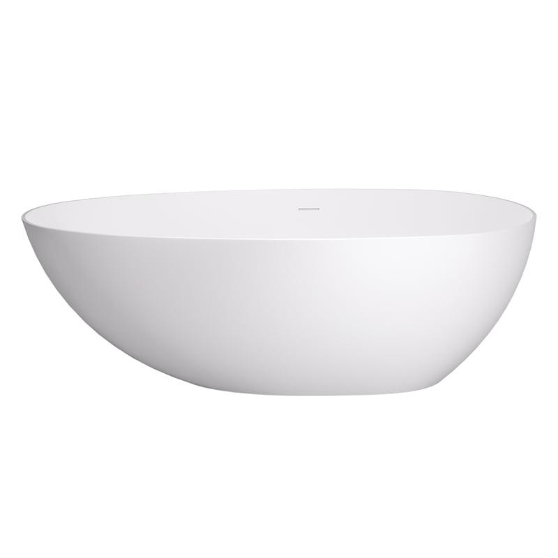 Giotto 59.1" x 30.7" Freestanding Soaking Stone Rein Bathtub