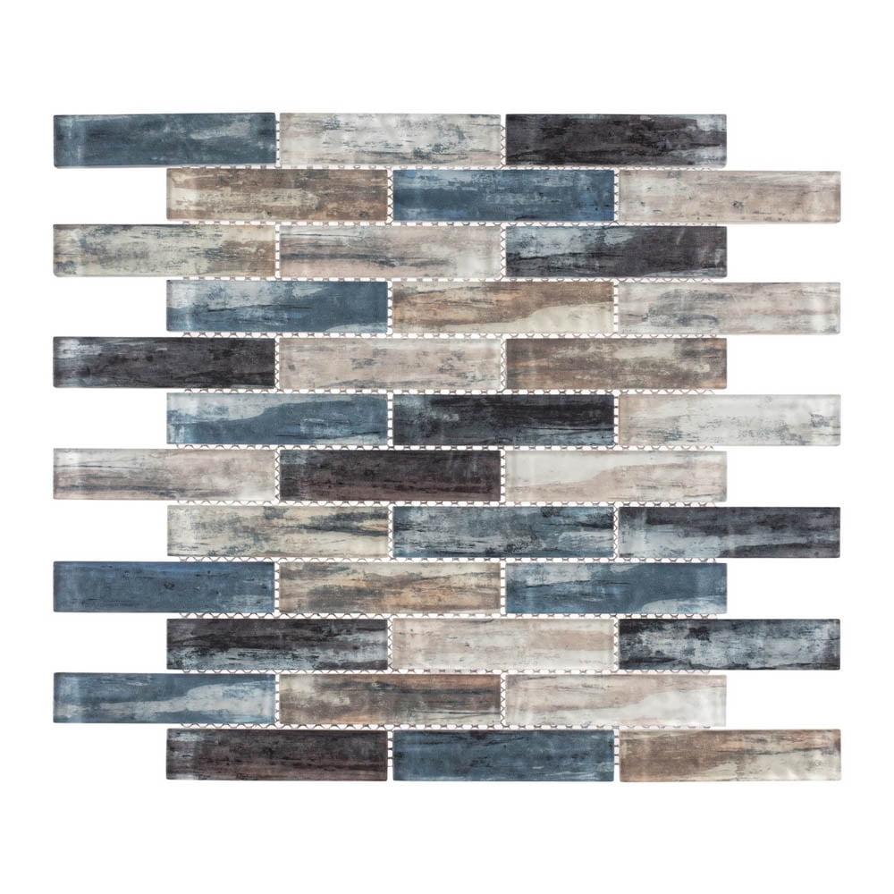 Giovan 1" x 4" Glass Brick Joint Mosaic Shower Walls, Kitchen Backsplash and Floor Tile