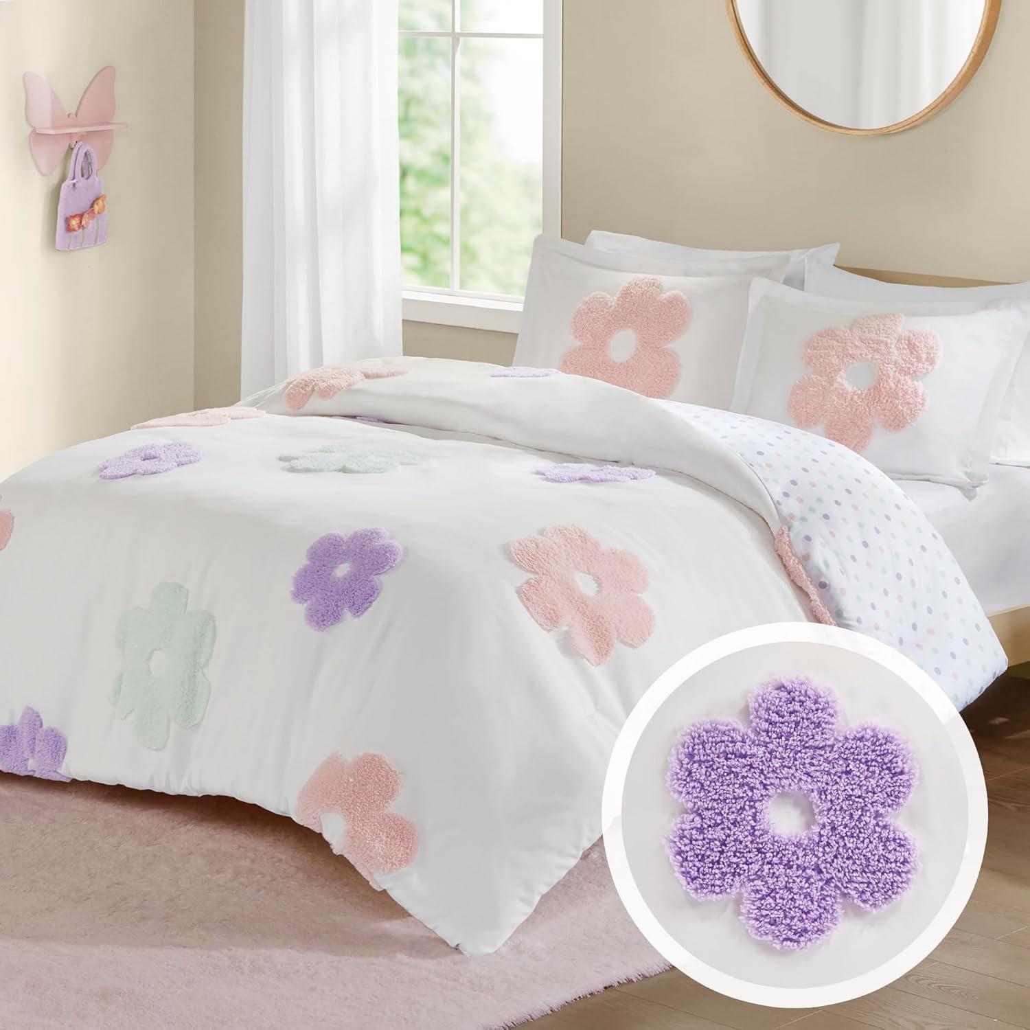 Gracie Floral Reversible Tufted Chenille Duvet Cover Set