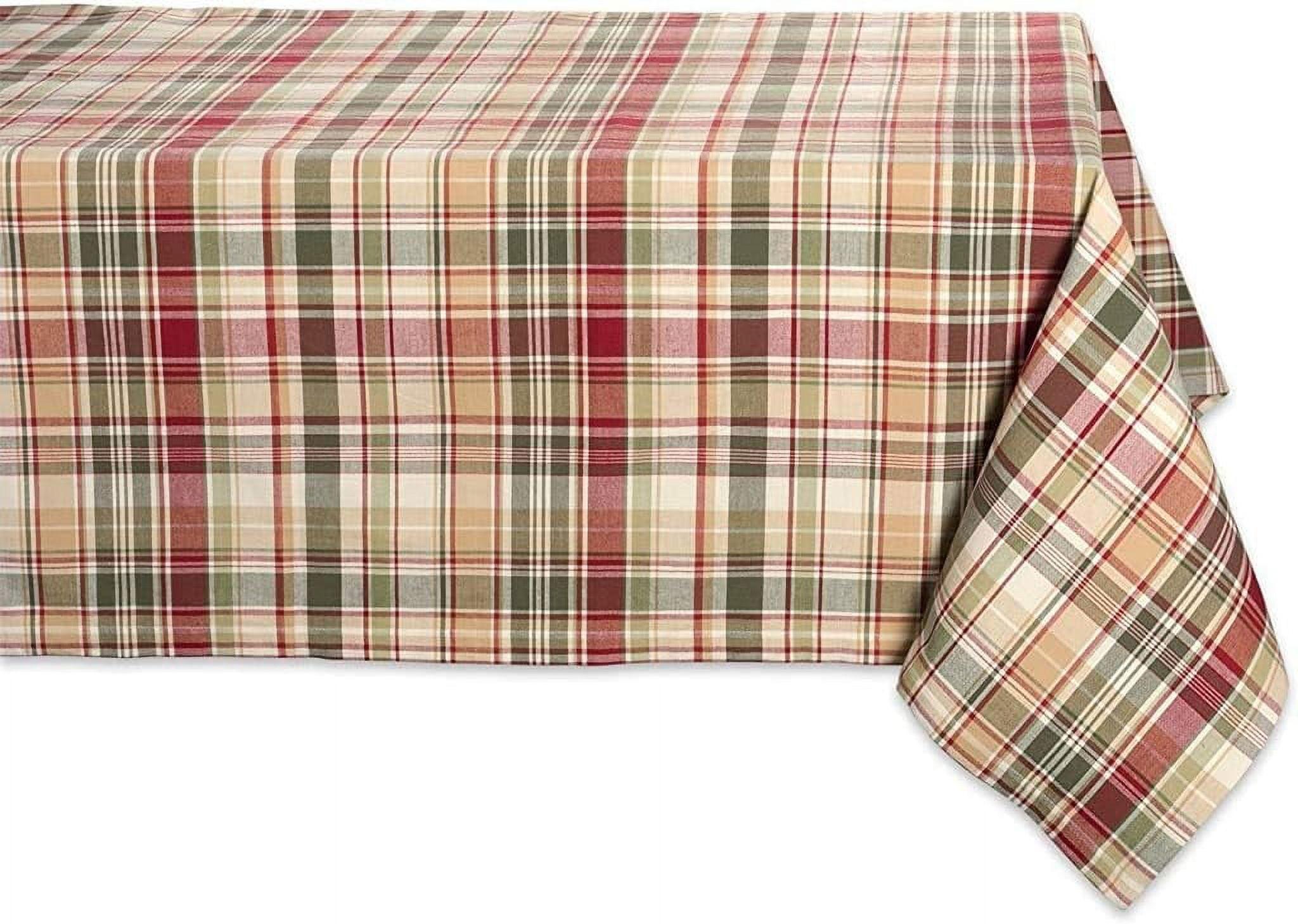 Cozy Picnic Plaid Cotton Thanksgiving Tablecloth 60x84"