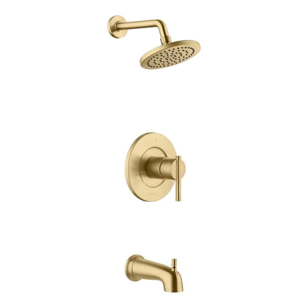 Matte Gold Single-Handle Wall Mounted Tub and Shower Faucet