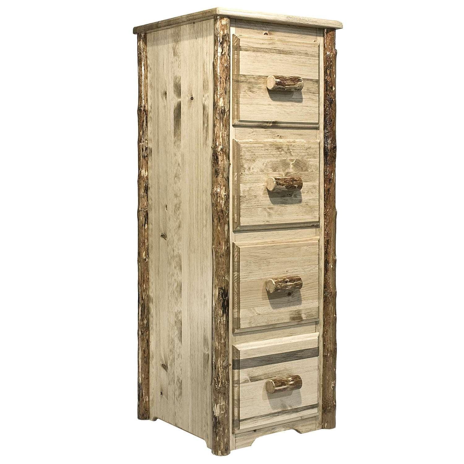 Grand Lodge Pine 4-Drawer Letter File Cabinet with Dark Finish