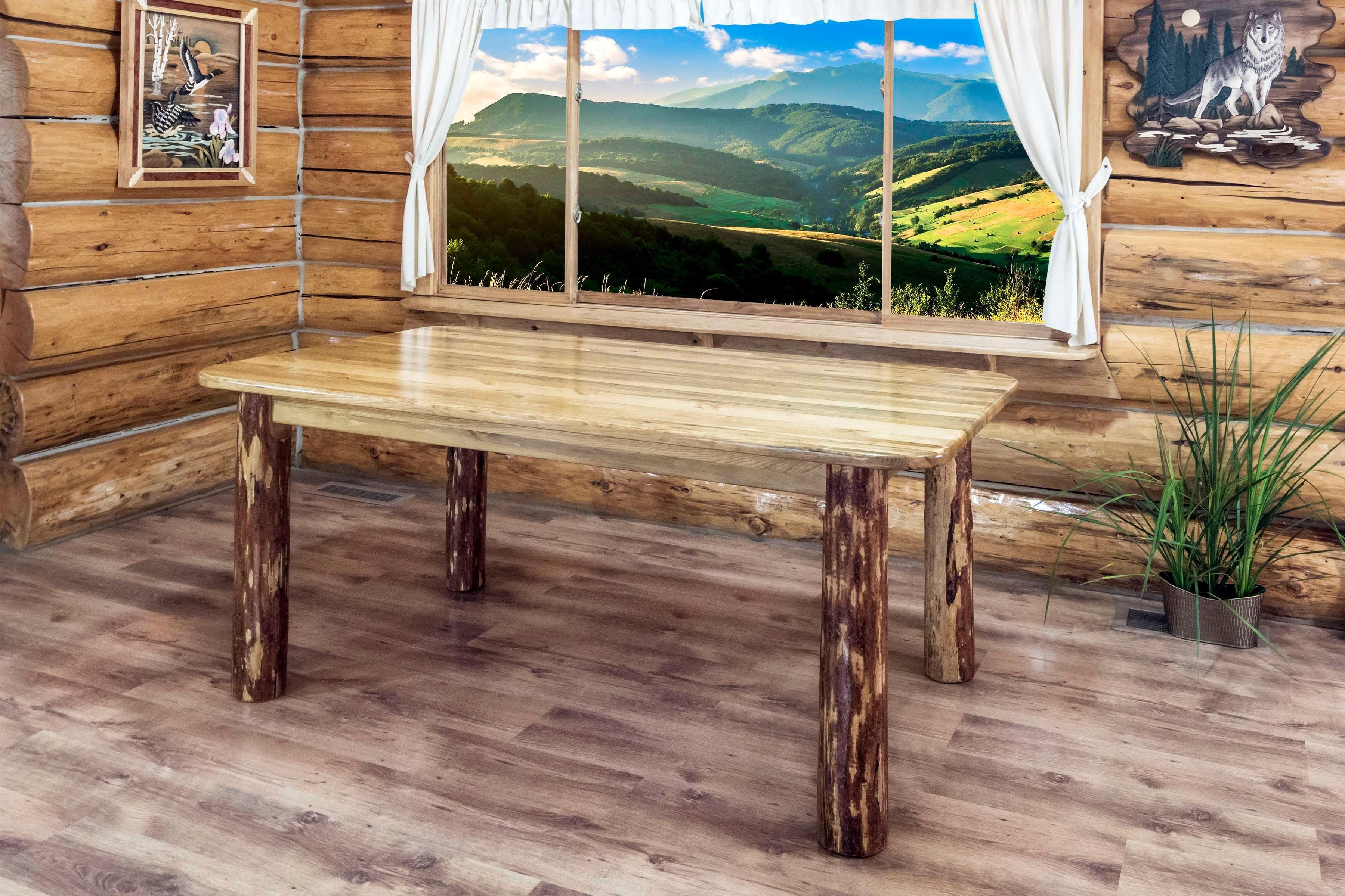 Rustic Reclaimed Pine 72" Extendable Dining Table for Six