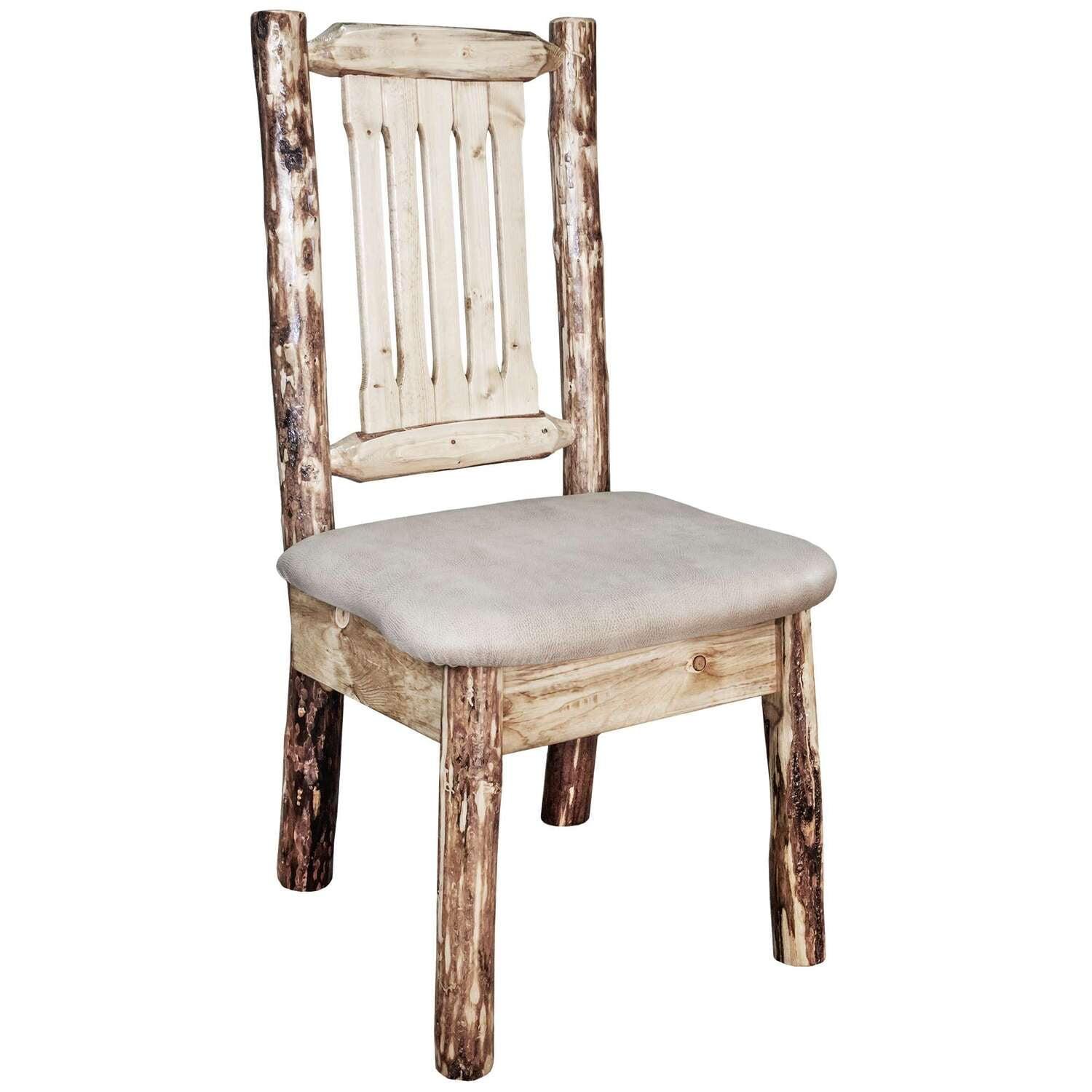 Glacier Country Buckskin Pattern Upholstered Captain's Chair