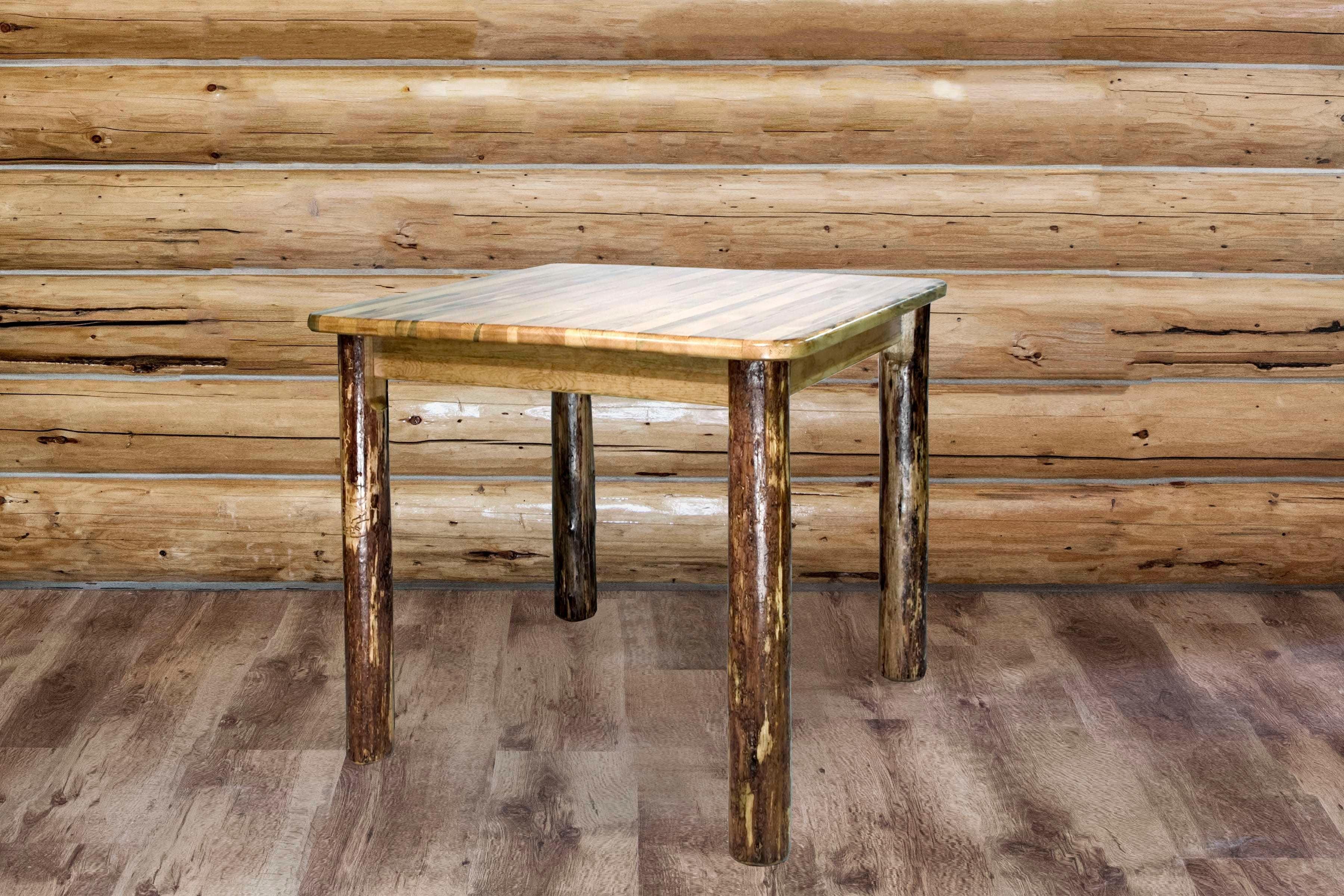 Natural Pine 45" Square Counter Height Wood Dining Table