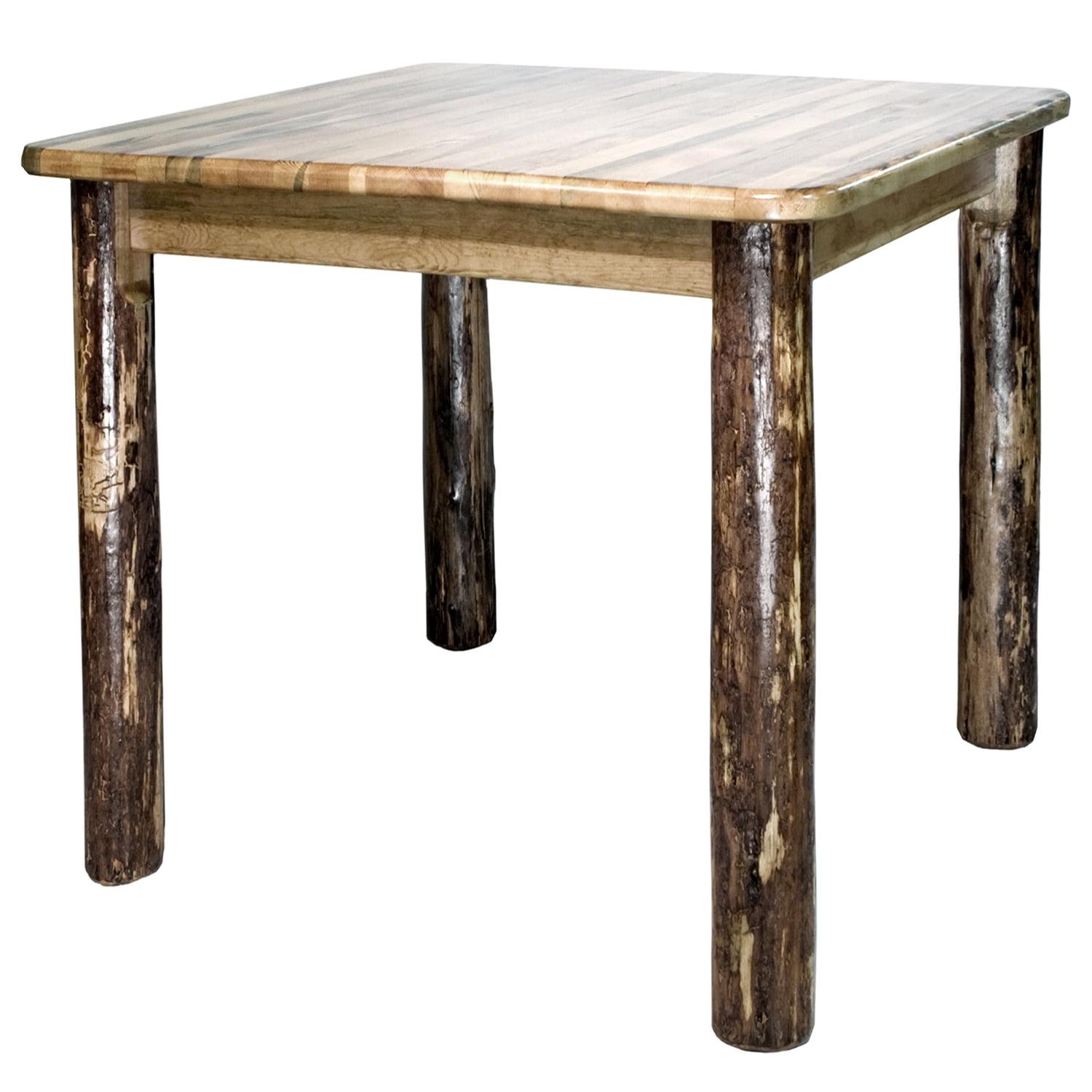 Natural Pine 45" Square Counter Height Wood Dining Table