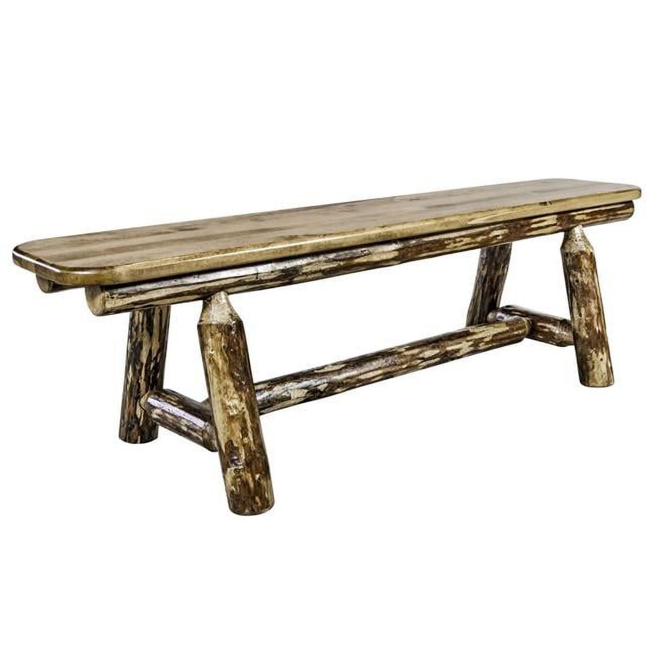 Rustic Lodge Pole Pine 5' Plank Style Bench