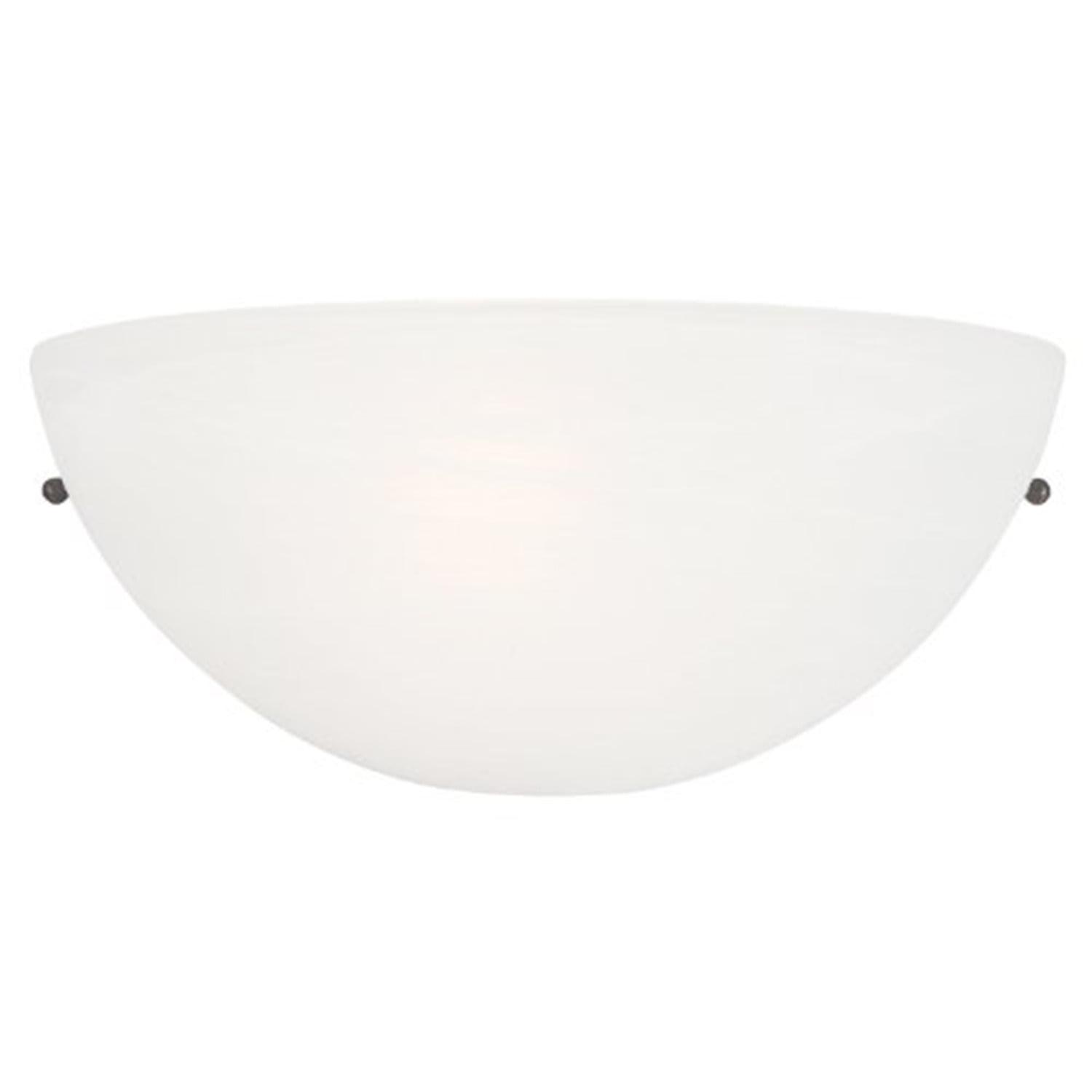 Yosemite Home Decor 1371-1MC Glacier Point Half-Moon One-Light Wall Sconce Light, Ivory Cloud Glass Shade