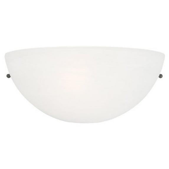 Yosemite Home Decor 1371-1MC Glacier Point Half-Moon One-Light Wall Sconce Light, Ivory Cloud Glass Shade