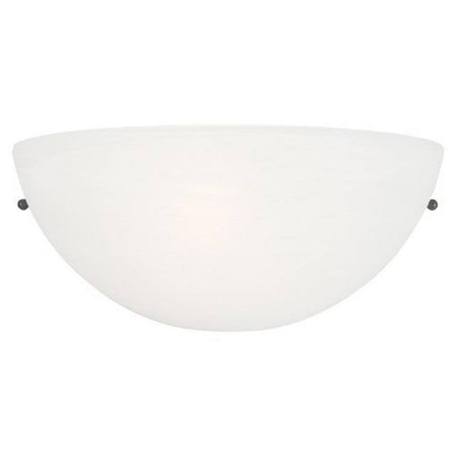 Yosemite Home Decor 1371-1MC Glacier Point Half-Moon One-Light Wall Sconce Light, Ivory Cloud Glass Shade