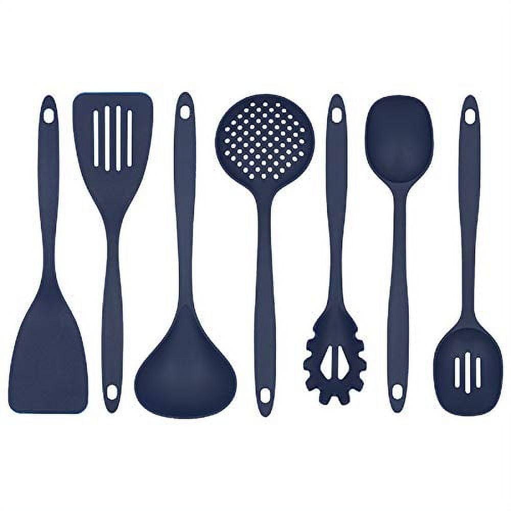 Blue 7-Piece Nylon Cooking Utensils Set for Nonstick Cookware