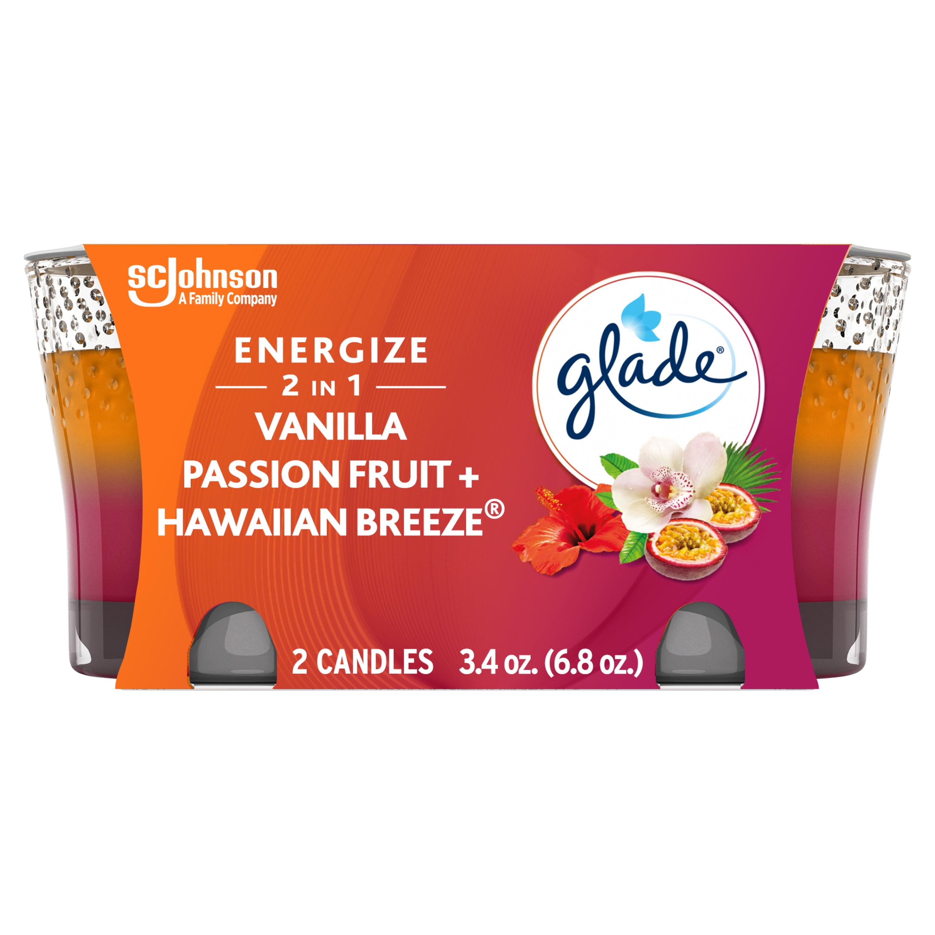 Glade 2-in-1 Two Pack Candles Hawaiian Breeze & Vanilla Passion Fruit - 6.8oz/2ct