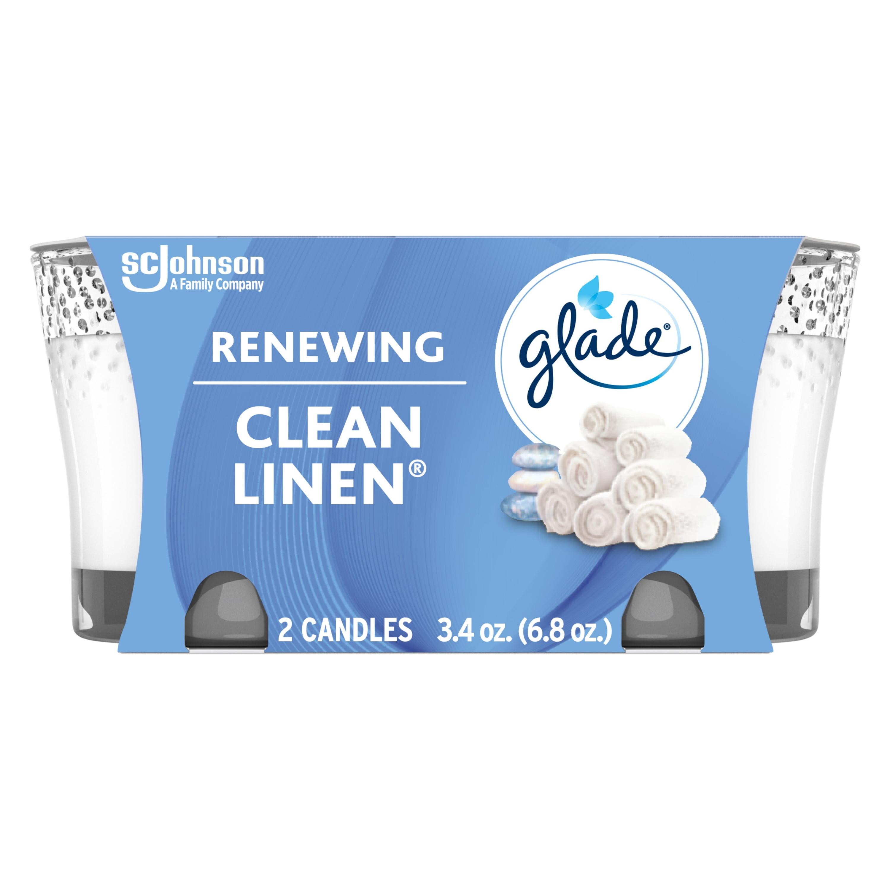 Glade Two Pack Candles Clean Linen - 6.8oz/2ct