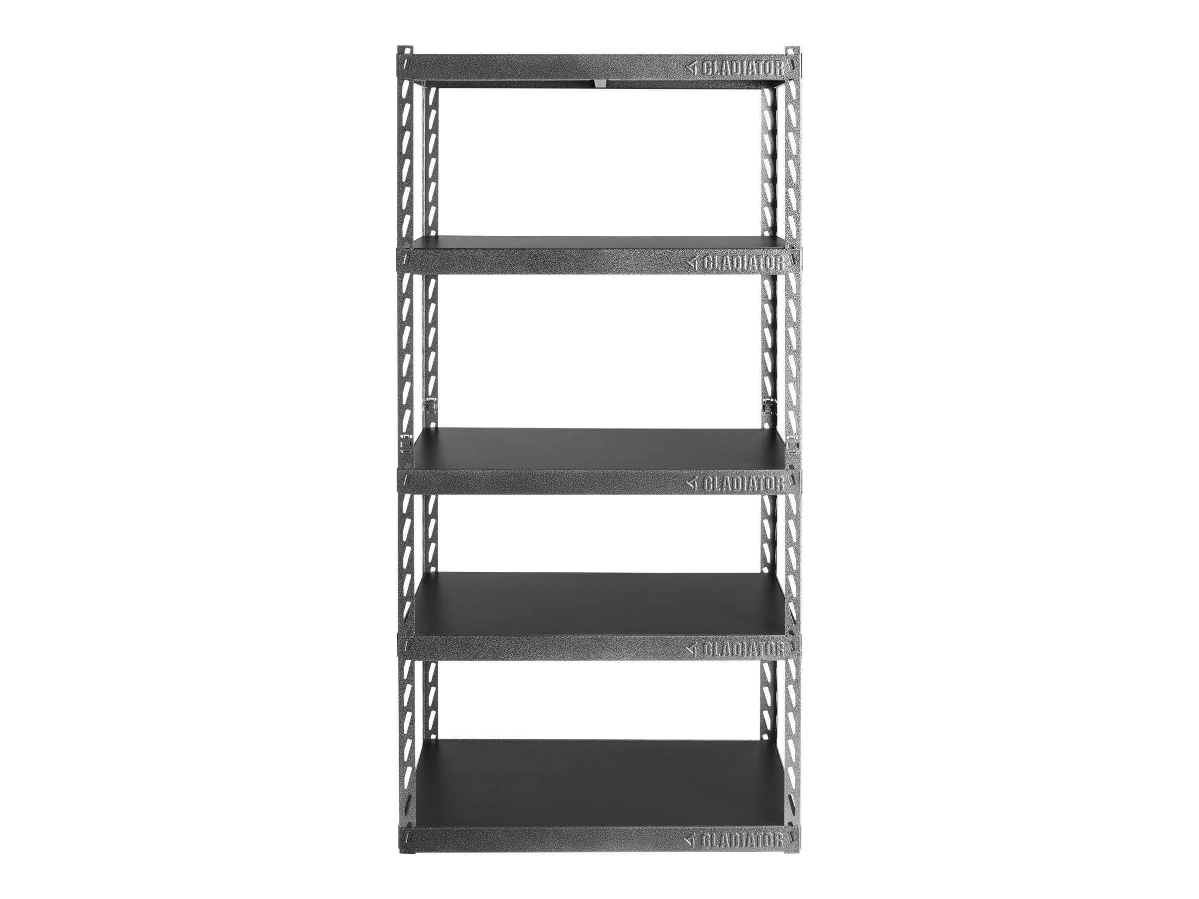 Black Metal 36" Garage Storage Rack with Five Shelves