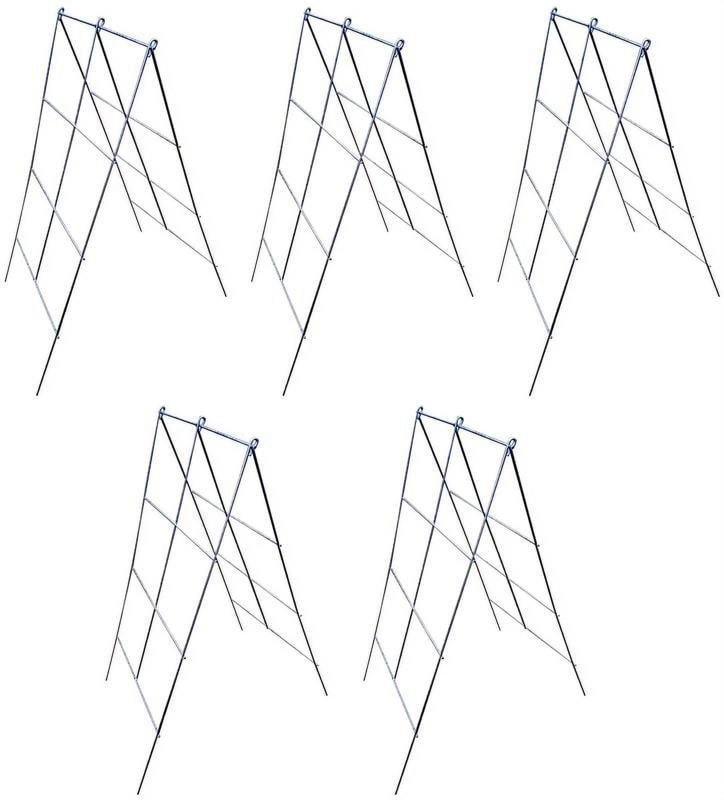 Glamos Wire 42 in. Steel A-Frame Vegetable and Plants Plant Support Grow Though Grid (5 Pack)