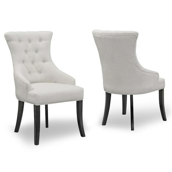 Glamour Home Alei 18.25" Modern Fabric Dining Chairs in Beige (Set of 2)