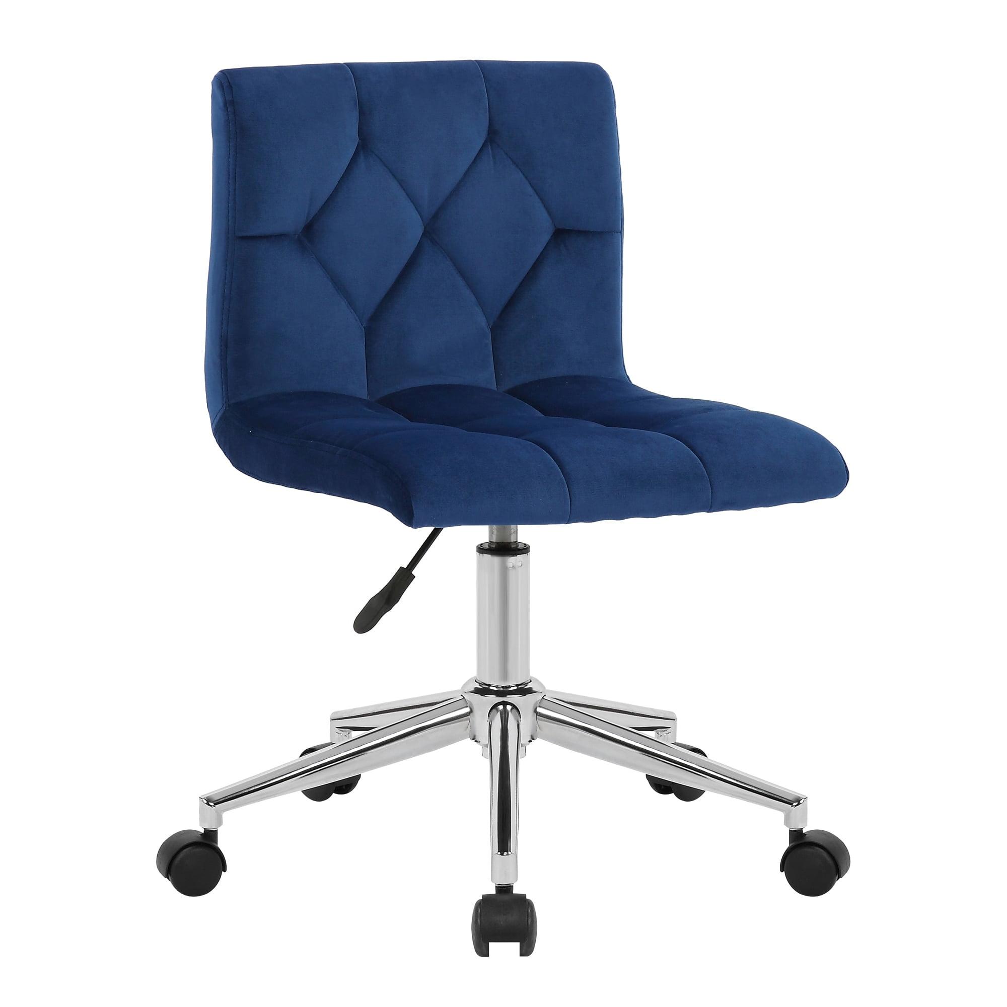 Glamour Home Amali Modern Fabric Adjustable Height Swivel Office Chair in Blue