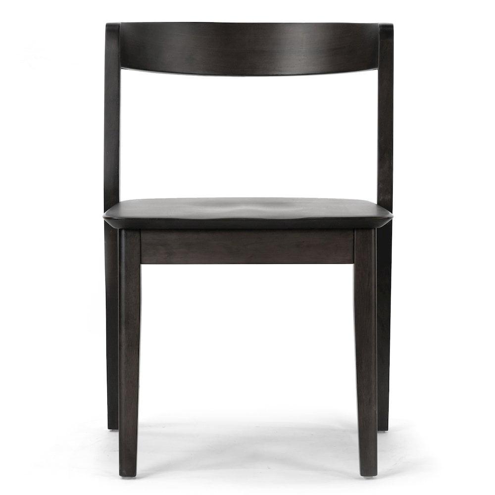 Glamour Home Astor 17.52" Wood Chairs with Curved Back in Black (Set of 2)