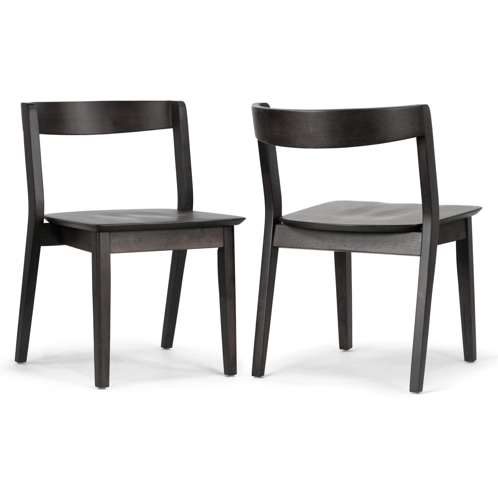 Retro Modern Black Solid Wood Upholstered Side Chair