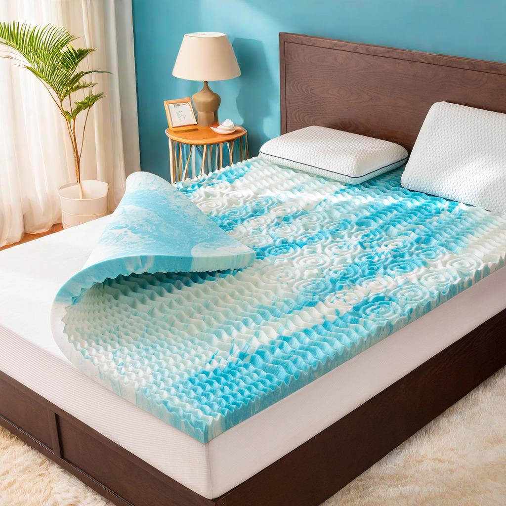Alwyn Home 2 Inch Mattress Topper, 5-Zone Memory Foam Mattress Topper, Cooling Gel Mattress Topper, Topper For Pressure Relieve