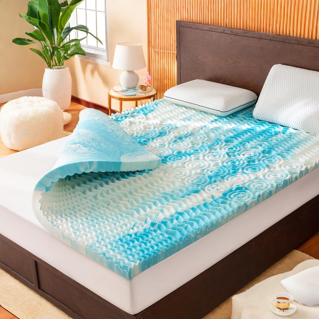 Alwyn Home 2 Inch Mattress Topper, 5-Zone Memory Foam Mattress Topper, Cooling Gel Mattress Topper, Topper For Pressure Relieve