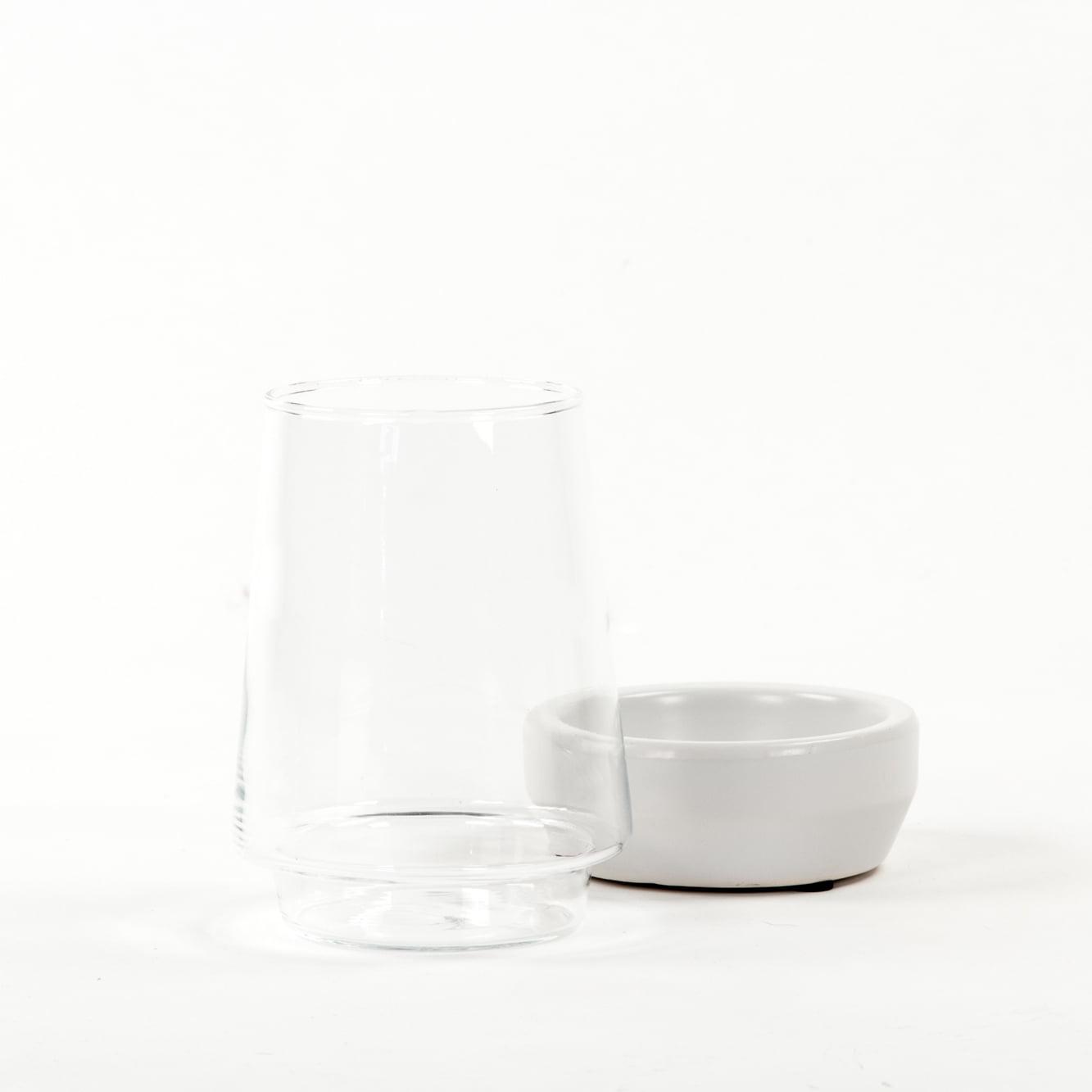 Elegant White Glass Hurricane Table Vase 5.5in