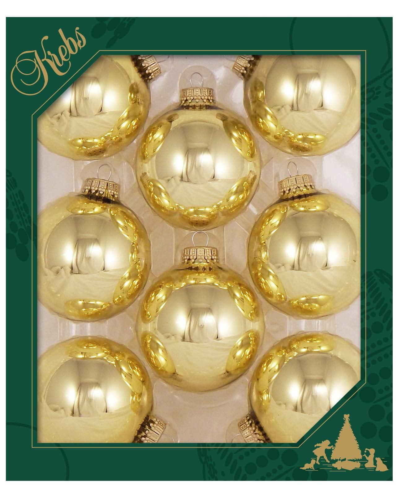 Shiny Aztec Gold Glass Christmas Tree Ornaments Set