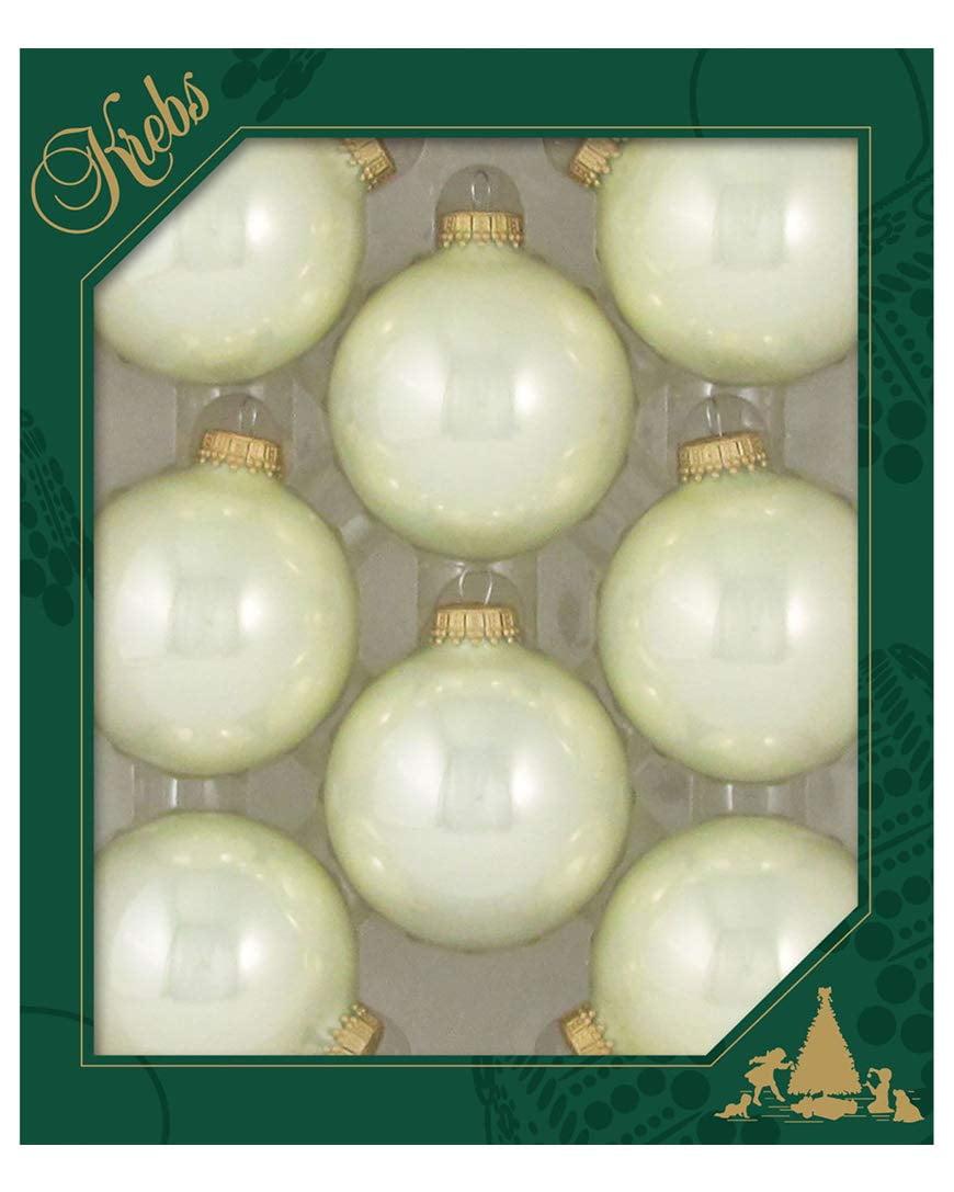 2 5/8" (67mm) Seamless Glass Ornament 8 Pieces, Decorated Designer Heirloom