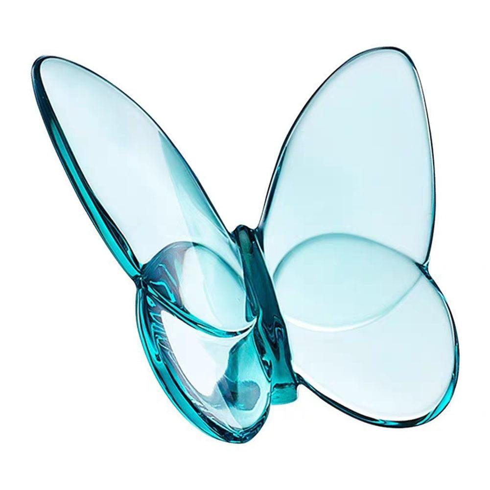 Light Lake Blue Crystal Butterfly Figurine for Home Decor