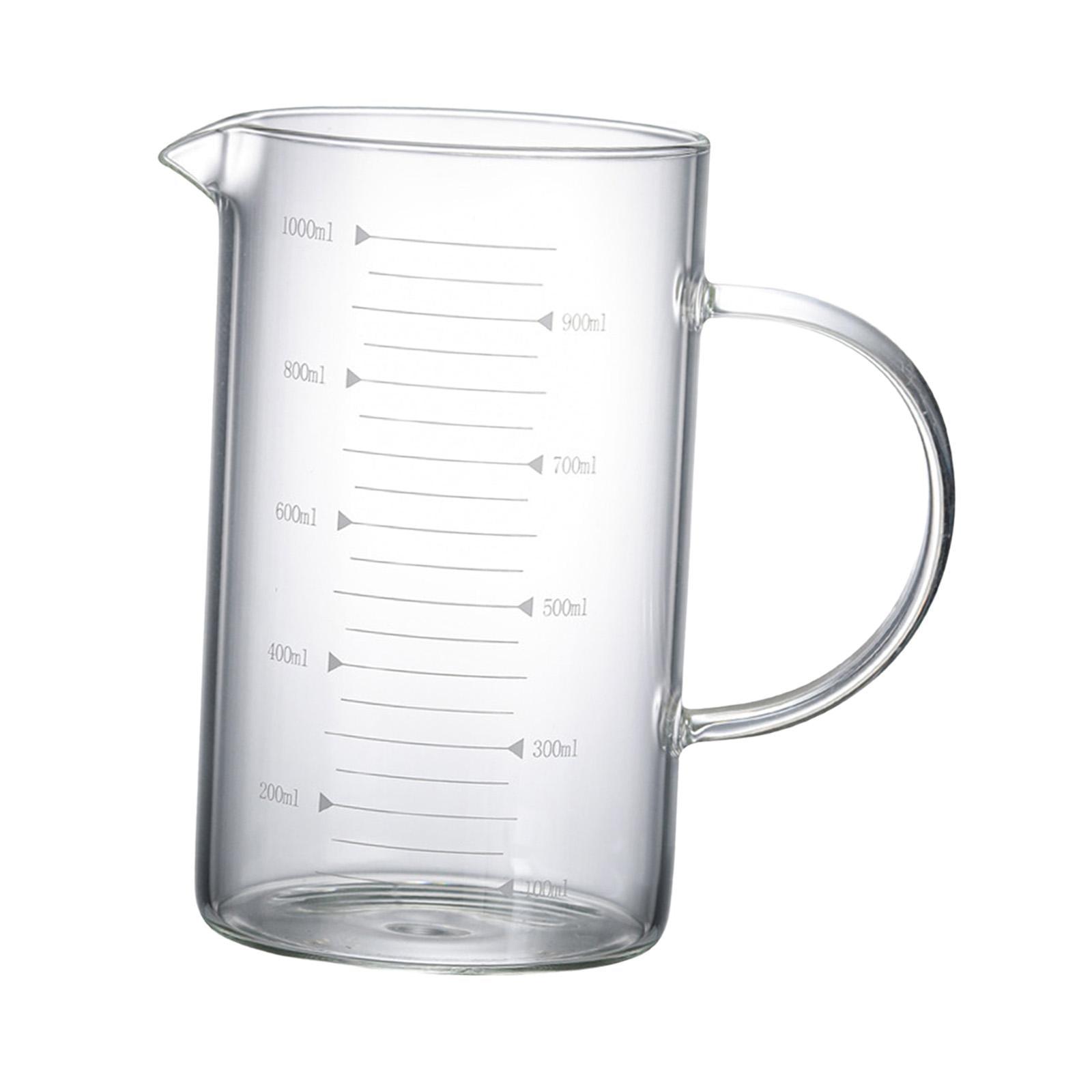 1000ml Clear Borosilicate Glass Measuring Beaker with Handle